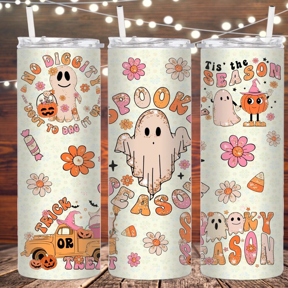 Boho Spooky Season Metal Insulated Tumbler